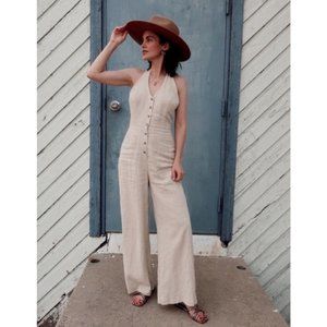 Urban Outfitters Arlo Linen Jumpsuit Halter Neck S